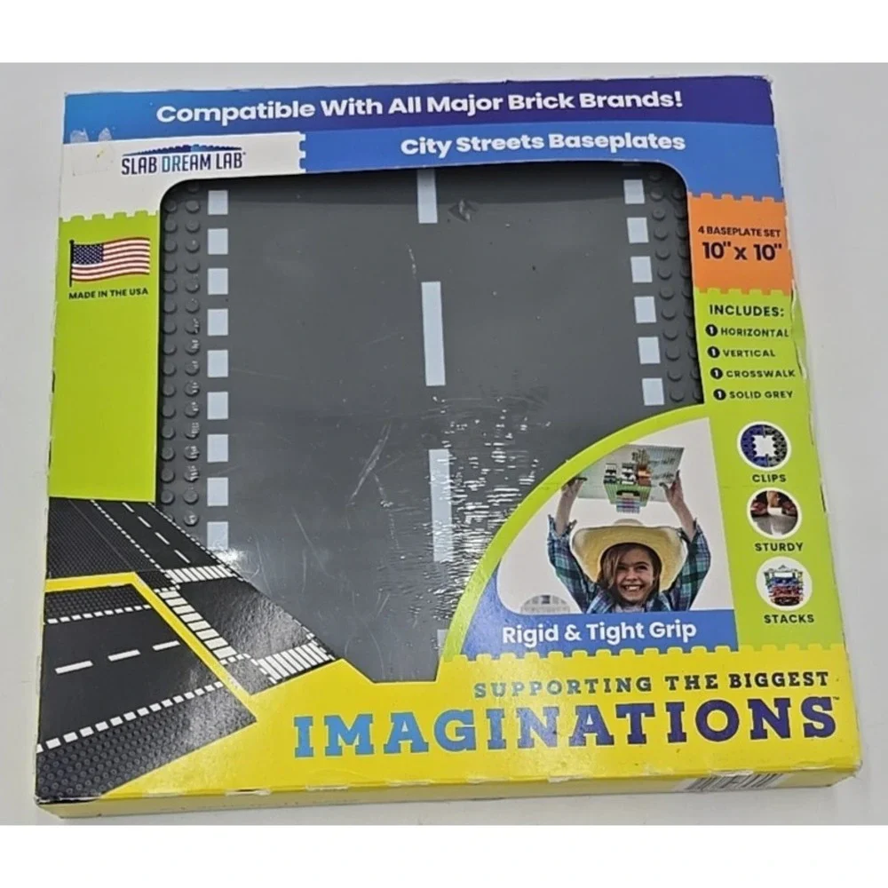 NEW City Streets Baseplate 4 Pack Set by Slab Dream‎ Lab LEGO Compatible